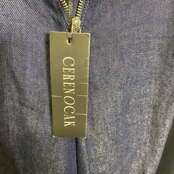 NWT Ceren Ocak Low waist pleated pant in navy blue - Picture 11 of 14